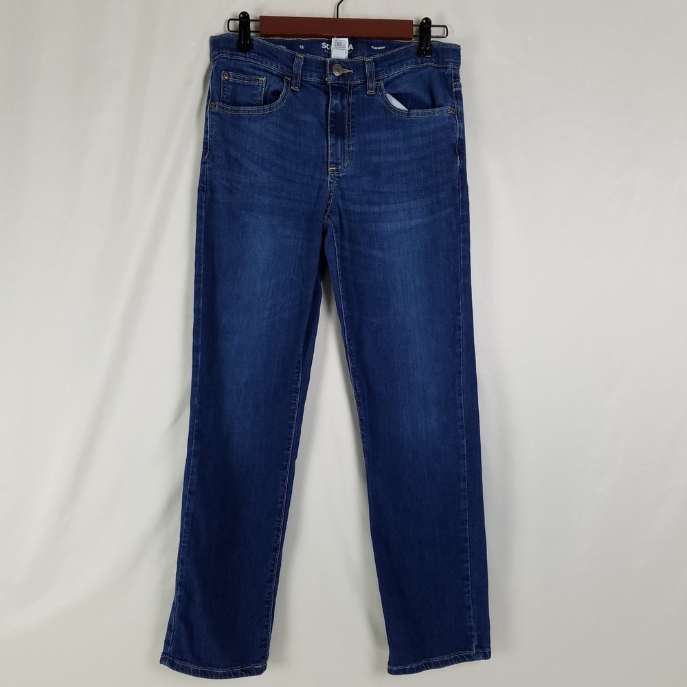 SONOMA Goods For Life Slim Flexwear Jeans Womens 16‎ Dark Wash Blue Straight Leg